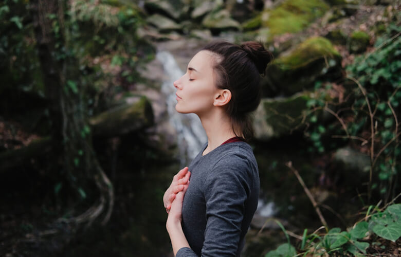 A woman finding a balance through mindfulness